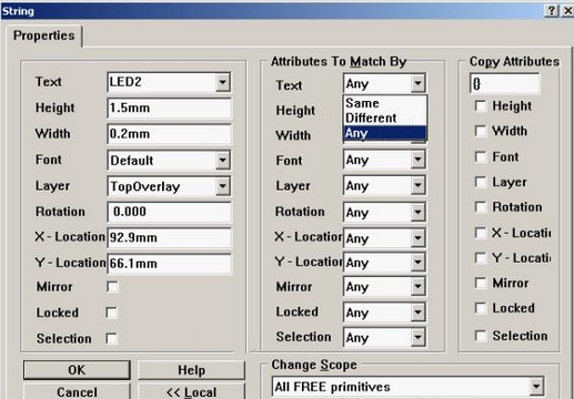 4. 可對字符和阻焊進(jìn)行適當(dāng)?shù)恼{(diào)整，以方便處理文件和提高效率，字符可以通過Global過濾器設(shè)置條件進(jìn)行快速調(diào)整不同格式的字符